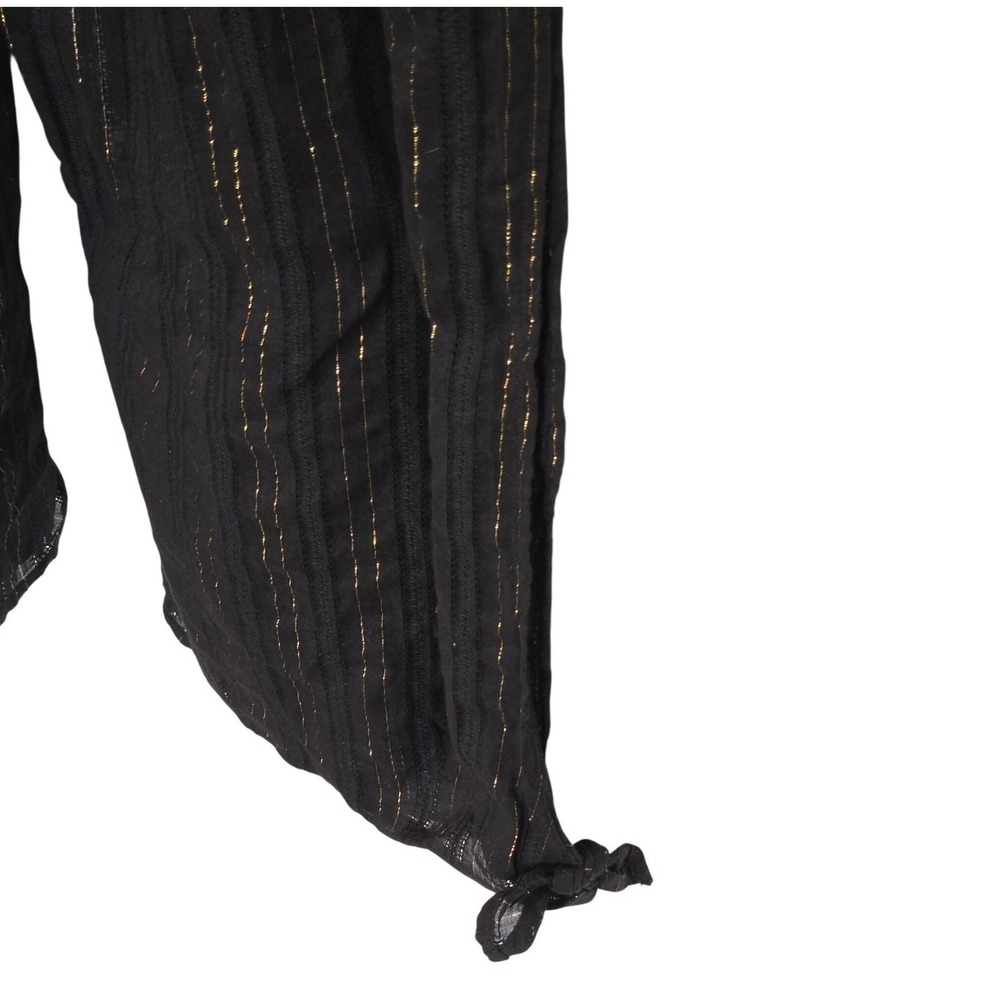 La Blanca Black Gold Stripe Halter Wide Leg Resort Jumpsuit Cover Up NWT - Picture 9 of 13